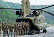 US Army soldiers board a CH-47 Chinook helicopter during air movement training in South Korea. Photo: Cpl. Tae Sung Kim/DVIDS